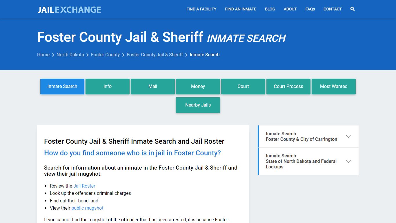 Inmate Search: Roster & Mugshots - Foster County Jail & Sheriff, ND